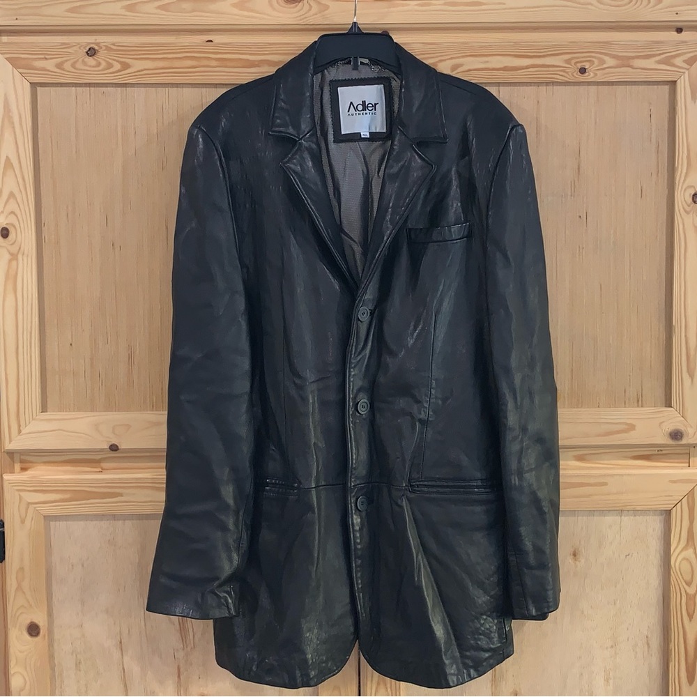 Adler Authentic VINTAGE Genuine Leather real N.Z lamb skin jacket coat size 46L